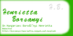 henrietta borsanyi business card
